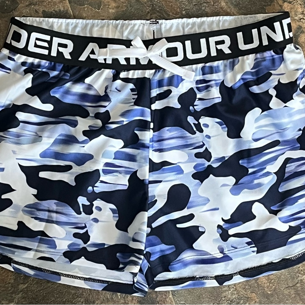 Youth Under Armour Blue Camo Shorts